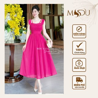 Váy Tơ Vân MDU4114 Gam Màu Hồng Rực Rỡ Dáng Váy Xòe Rộng Từ MDU K31-D2-4