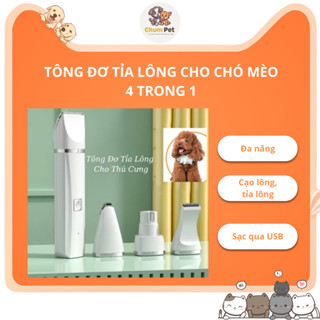 Tông Đơ Tỉa Lông chó mèo 4 Trong 1 Đa Năng, Cạo Lông chó mèo dễ sử dụng, sản phẩm chăm sóc Lông Thú Cưng