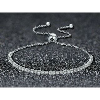Vòng tay bạc S925 dây rút cho nữ có thể điều chỉnh kích thước
