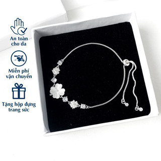 Vòng tay bạc S925 dây rút cho nữ có thể điều chỉnh kích thước