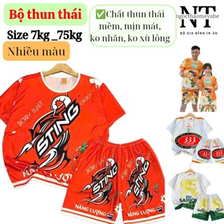  Đồ Bộ Thun Trẻ Em Người Lớn mẫu STING TÀI LỘC QUÁ LỚN Mềm Mịn Thoáng Mát Từ 7kg Đến 75kg 