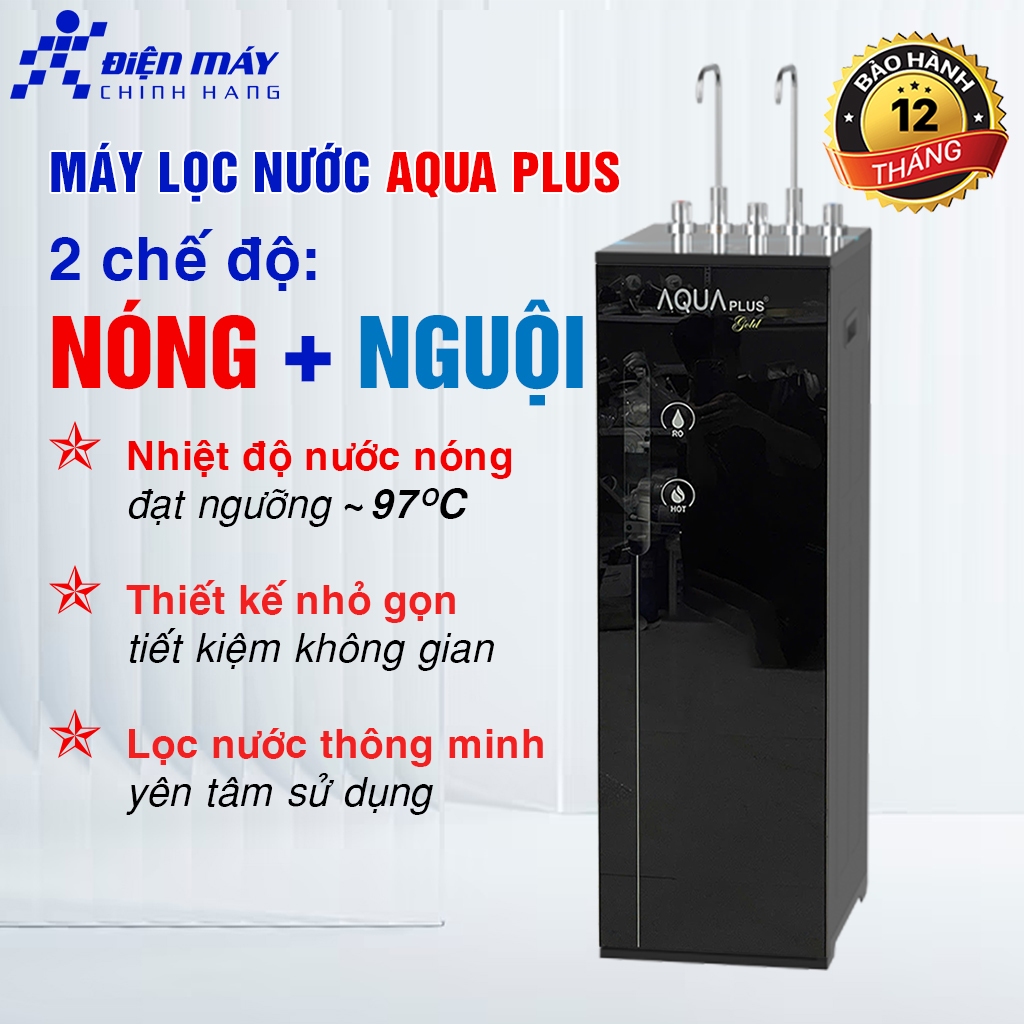 Máy Lọc Nước AQUA 2 chức năng NÓNG NGUỘI Model 2 vòi 9 cấp lọc Chính Hãng BH 12 tháng