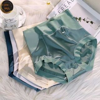  Set 5 Quần lót nữ lụa satin cạp cao gen bụng,nâng mông thấm hút tốt kháng khuẩn,co giãn 4 chiều không lộ viền mã 74 