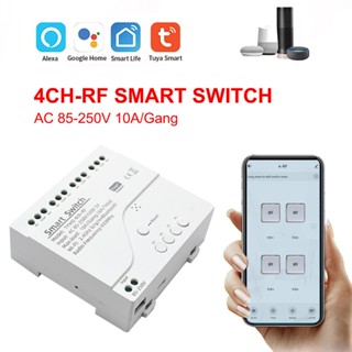 Công tắc điều khiển WIFI 4 kênh Tuya Công tắc điều khiển qua điện thoại điều khiển 4 thiết bị độc lập 