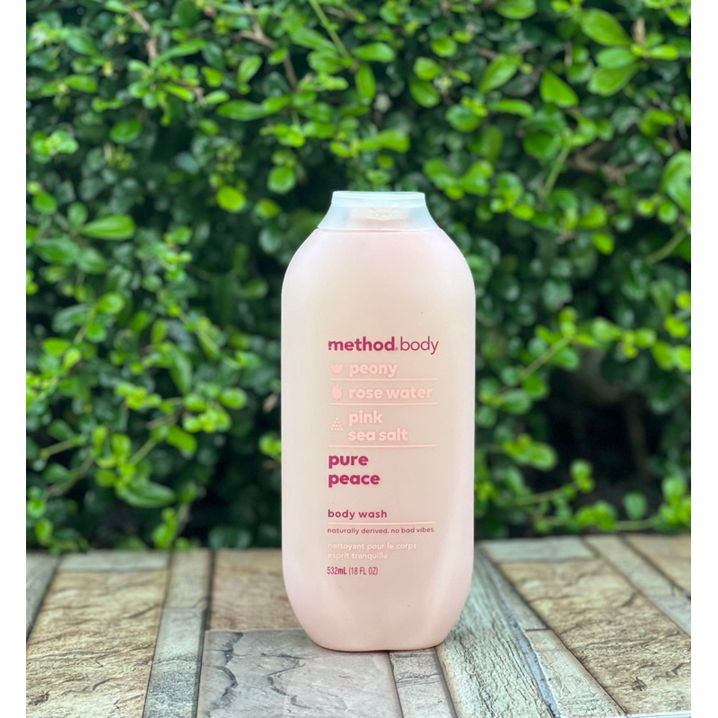 Sữa tắm method body 532ml màu hồng method body pure peace body wash