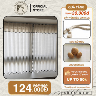 ✨ Rèm cửa voan Linen Be Vintage Cao Cấp☀️Chống Nắng, Cản sáng 70%, Cách Nhiệt |Decor Nhà/Spa/Cafe-Giá rẻ nhất SHOPEE