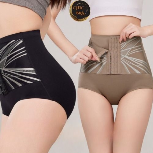 Quần gen bụng cạp cao cài khuy trước, Quần nịt bụng dưới chất liệu su có móc cài trước 40-70kg mã 309