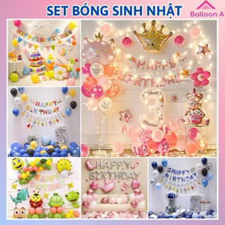 Set trang trí sinh nhật Handmade kiểu Hàn Quốc, set up sinh nhật giá rẻ đầy đủ phụ kiện phù hợp bé trai,gái và người lớn