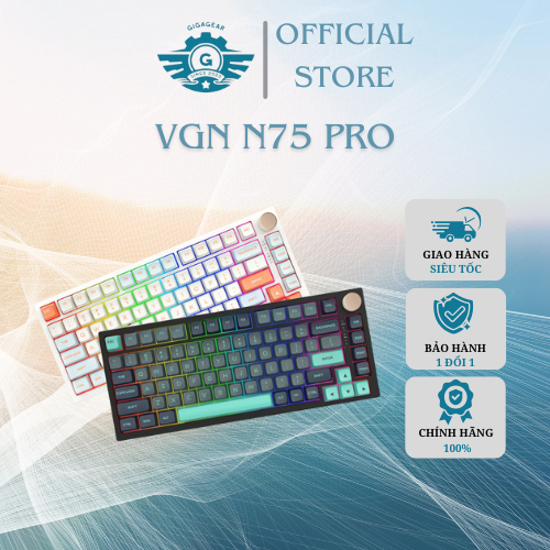 Bàn Phím Cơ Không Dây VGN N75 Pro - LED RGB - Gasket Mount - Hotswap - Pin 4000mAh - Layout 75