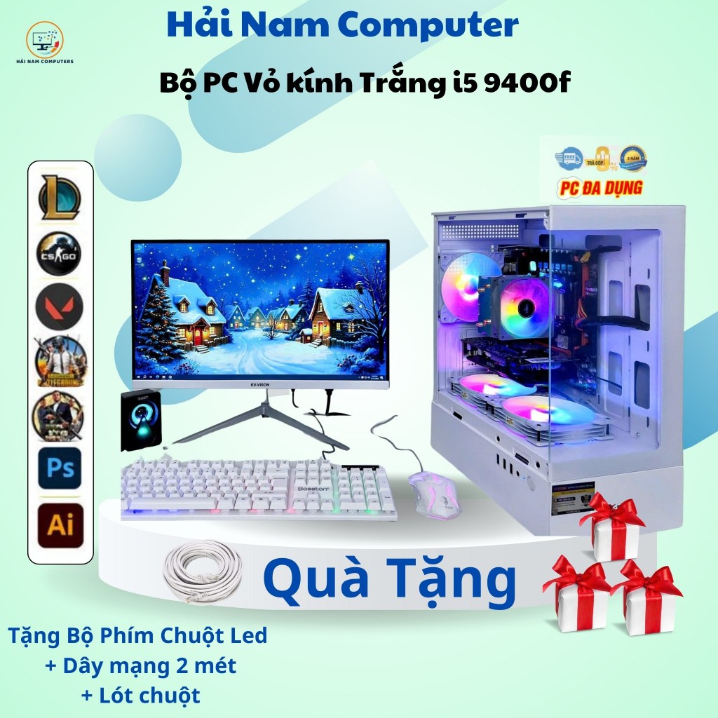 Bộ Máy Tính PC Gaming H310 i5 9400f I3 10100f VGA 1050 chơi game khủng Online Liên Minh Fifa, Đột Kí