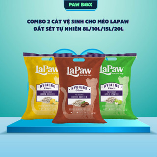 COMBO 2 Cát vệ sinh cho mèo laPaw đất sét tự nhiên vón cục tốt, khử mùi tốt và thầm hút nhanh 8L/10L/15L/20L