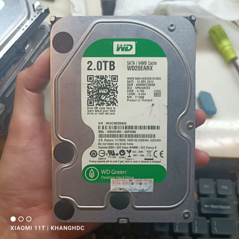 Ổ CỨNG [XÁC] MÁY BÀN [PC] [HDD 3.5'] 2TB WD GREEN [HEALTH 6%]