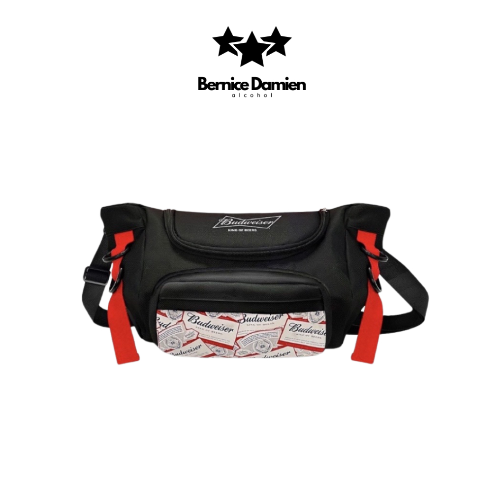 Túi đeo chéo thương hiệu Budweiser màu đen vải canvas cao cấp - Có ship Hỏa Tốc