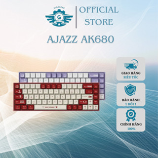 [ Sẵn - BH 12TH] Bàn Phím Cơ Không Dây Ajazz AK680 Hotswap, Keycap PBT - 61 Phím - 2 Mode - Pin Trâu
