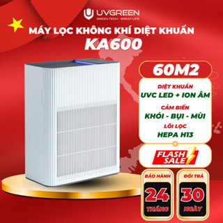[UVG] Máy Lọc Không Khí Diệt Khuẩn UVC LED UVGREEN KA600 60m2 - Công Nghệ ION ÂM, Lõi HEPA H13