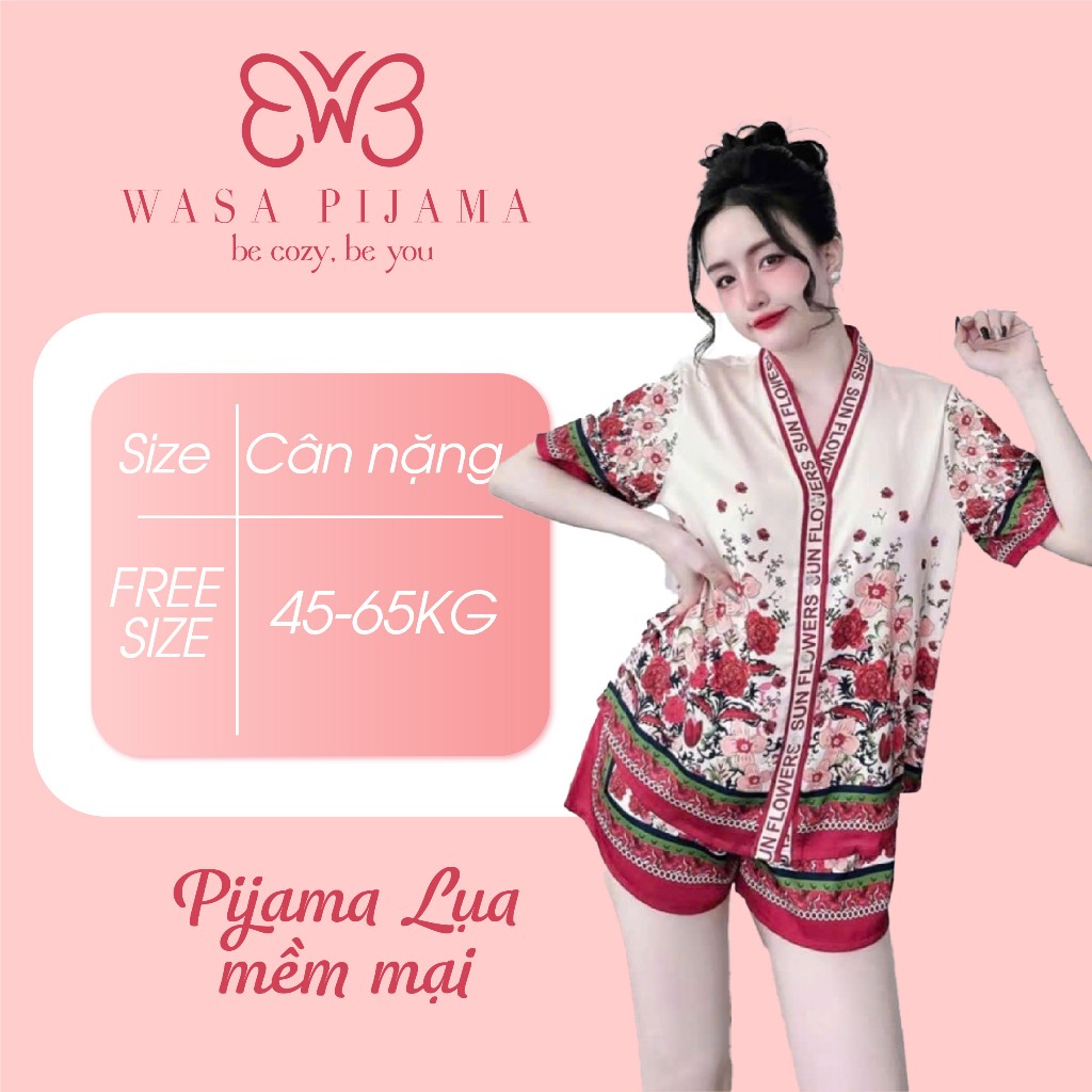Bộ Pijama lụa siêu mềm mịn  Họa tiết in nhiệt 5D sang chảnh Hàng loại 1 quần cộc áo cộc đủ size