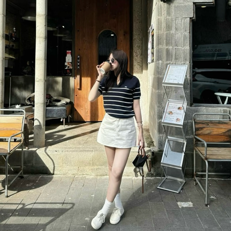 (ẢNH OLDSCHOOL) Chân váy KAKI MỀM dáng ngắn chữ A kèm quần trong | BigBuy360 - bigbuy360.vn