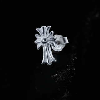 Khuyên tai bạc s925 Moderato Cross nam nữ thánh giá 9,8 mm