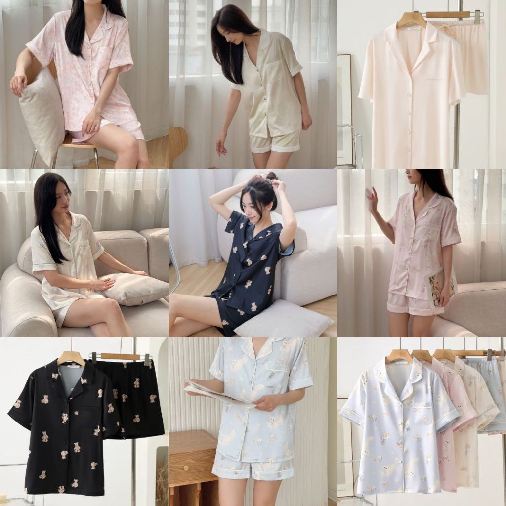 BỘ ĐỒ PIJAMA LỤA ĐÙI TAY NGẮN QUẦN NGẮN CUTE DỄ THƯƠNG LỤA CAO CẤP MEY TRẦN HÈ 2025