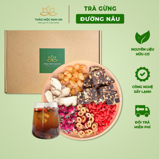  Trà Gừng Đường Nâu Thảo Mộc  Hộp 30 Gói  Giảm Đau Bụng Kinh Làm Ấm Dịu Bụng Điều Hòa Kinh Nguyệt Bổ Máu 