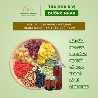 Trà Hoa 8 Vị Dưỡng Nhan (Gói Lẻ) Đẹp Da, Thanh Nhiệt, Mát Gan, An Thần Ngủ Ngon