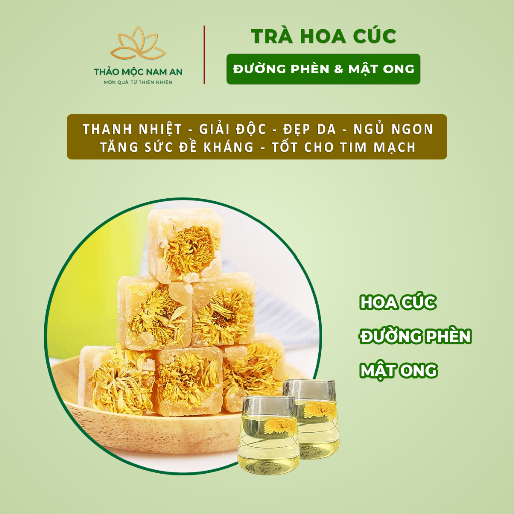 Trà Hoa Cúc Đường Phèn Mật Ong (Gói Lẻ) Thanh Nhiệt, Giải Độc, Mát Gan, Đẹp Da, Ngủ Ngon