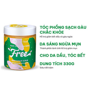  Muối gội tẩy tế bào chết da đầu tóc BareSoul FREE Hair Scrub 330g 