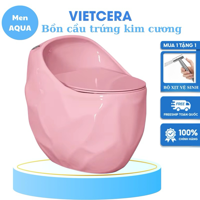 BỒN CẦU TRỨNG KIM CƯƠNG TRẮNG, ĐEN, XÁM, XANH, HỒNG VIETCERA - BỒN CẦU QUẢ TRỨNG GÂN ( CỦ LẠC) VIETC