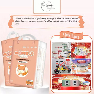 Combo 6 Tã quần/Dán Momoji Nhật Bản thoáng khí, thoát ẩm tốt giúp da bé sơ sinh khô thoáng dài lâu