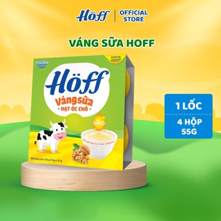 Váng Sữa Hoff vị Sữa Non, Hạt óc chó cao cấp cho bé 1 lốc (55g x 4 hộp)