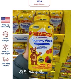 [Bao bì mới] Kẹo dẻo gấu date 2026 bổ sung vitamin tổng hợp cho trẻ em L'il Critters Gummy Vites  - EDS Hàng Mỹ