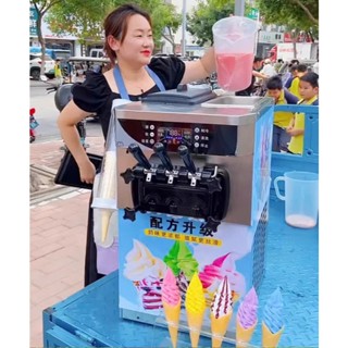 MÁY LÀM  KEM TƯƠI 3 VÒI ĐỂ BÀN