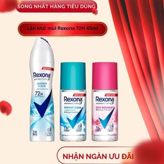  Lăn khử mùi Rexona dưỡng sáng tự nhiên khô thoáng tối ưu dành cho nữ 45ml 