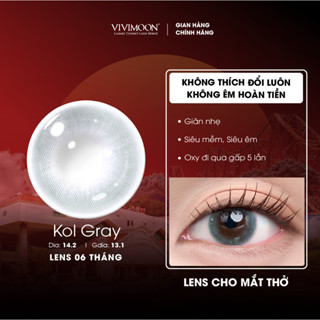 Lens cận màu xám trong tự nhiên cho mắt thở KOL Gray Vivimoon (Giá 01 đôi)