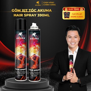 ( Tặng Lược Vuốt Sáp) Gôm Xịt Giữ Nếp Tóc AKUMA HAIR SPRAY 390ml Hương Nước Hoa Chính Hãng Akuma