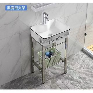  Chậu lavabo chân inox đặt mặt đất 