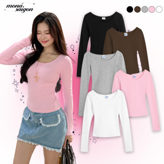 Áo thun nữ dài tay dáng ôm mỏng nhẹ mát mẻ MONÁ - MISA