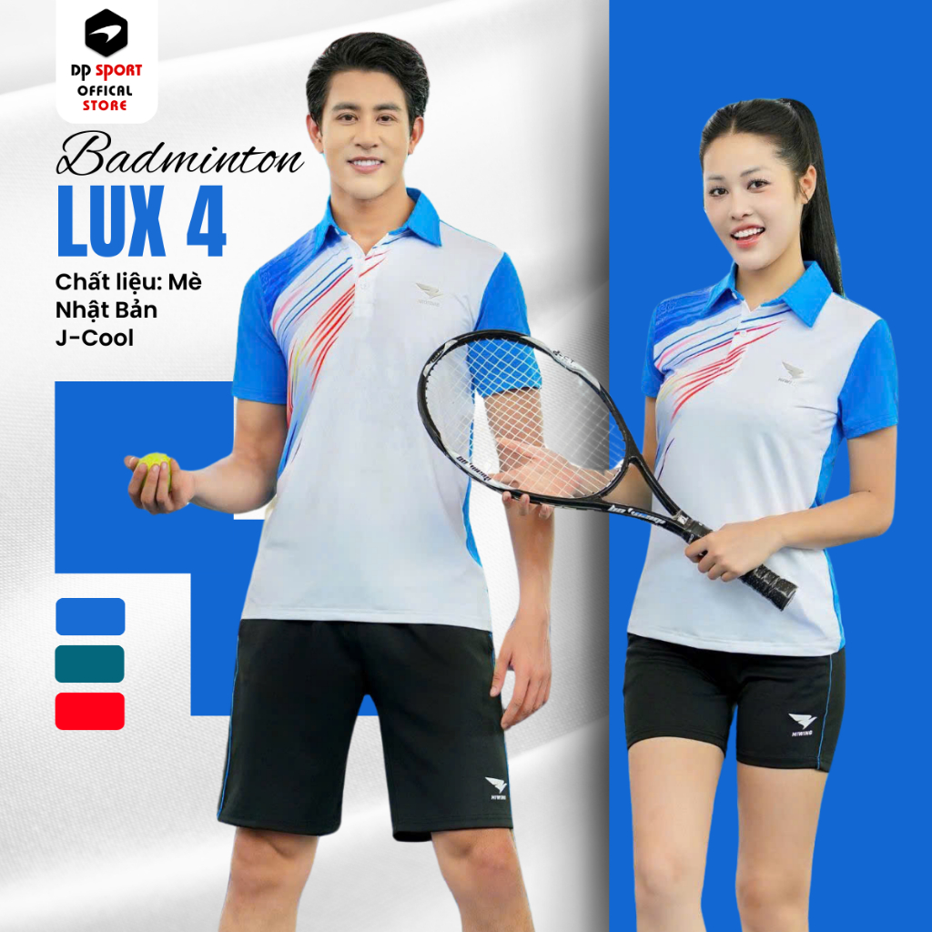 Áo Cầu Lông Nam Nữ Hiwing Lux 4 Đẳng Cấp - Chất Liệu Mè Nhật, Công Nghệ J-COOL