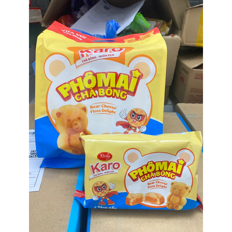 Bánh Karo Phô Mai Chà Bông Nhân Kem Hình Gấu Richy