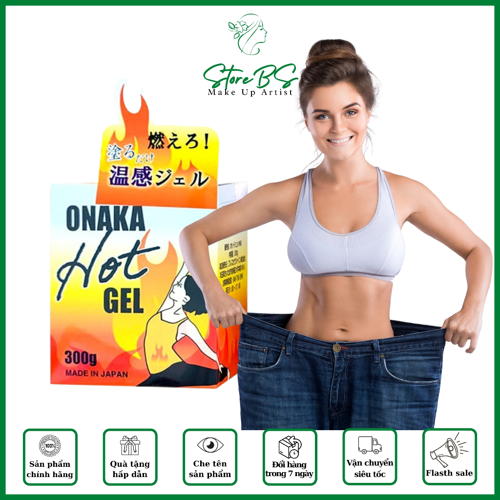 Gel tan mỡ Onaka Hot Gel 300g Nhật Bản đánh tan mỡ thừa eo thon đùi gọn giảm cân an toàn hiệu quả
