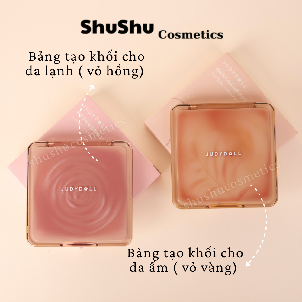 Bảng Phấn Tạo Khối JUDYDOLL Highlight Bắt Sáng Tự Nhiên Lâu Trôi Chống Nước SHUSHU COSMETICS