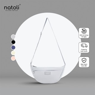 Túi đeo chéo nam nữ hình bán nguyệt NATOLI túi bánh bao chần bông vải canvas chống nước tốt-Soft Touch Crossbag T26