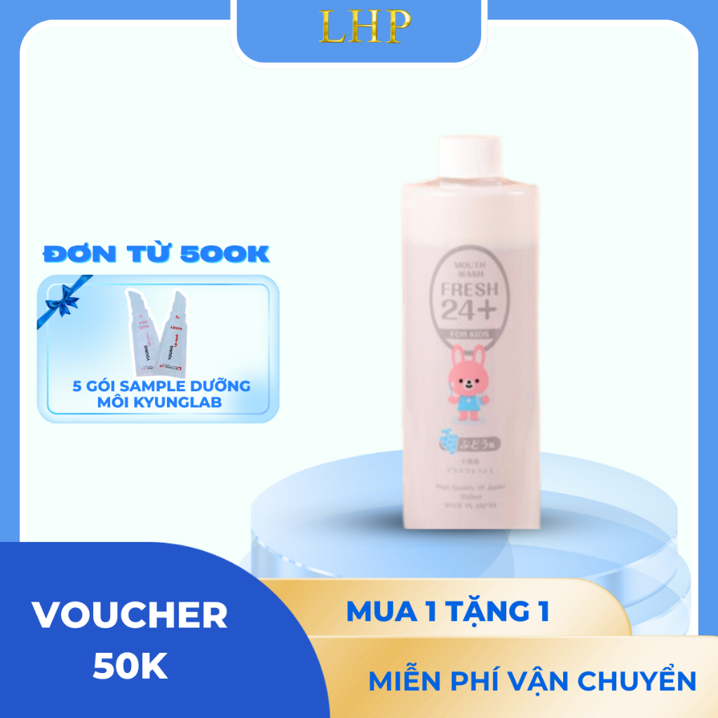 Nước súc miệng Mouth Wash Fresh 24+ dành cho trẻ em - ngăn ngừa sâu răng, bảo vệ răng miệng