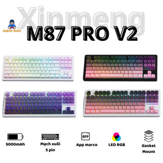 Bàn Phím Cơ Silent Xinmeng M87 V2 Không Dây Bluetooth Gaming LED RGB Pro App Custom Hotswap , 3 Mode
