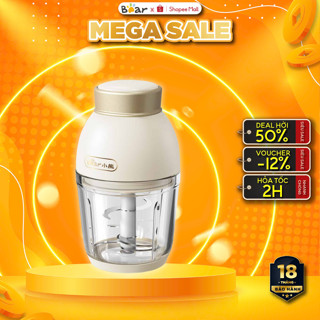 Máy Xay Thịt Ăn Dặm Cho Bé Mini 0.6L Bear QSJ-D02Q1,200W, 6 Lưỡi Dao Xay Cháo Tỏi Ớt Rau Củ, BH 18TH