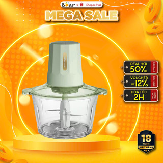 Máy xay thịt đa năng 2L Bear QSJ-U03B5 (SB-MX20A), Cối thủy tinh, xay cá,rau củ, tỏi ớt, BH 18 tháng