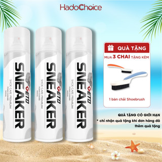 Combo 3 chai xịt tạo bọt vệ sinh giày Sneaker Geto, Combo chai xịt khử mùi giày cao cấp khử mùi hôi