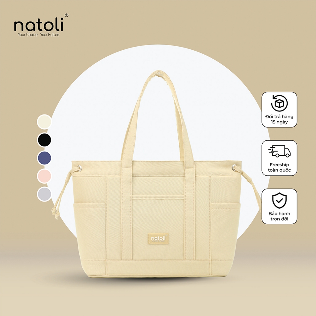  Túi tote nữ nhiều ngăn NATOLI 2 mặt đeo vai đựng laptop cao cấp - BST Elegant Edge Bag T19 