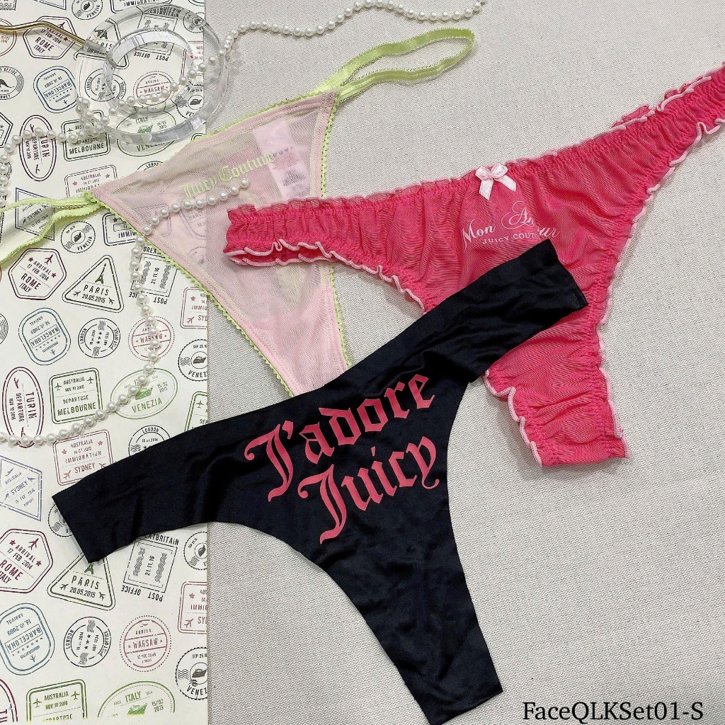 Quần lọt khe, quần thongs Juicy Couture cao cấp xuất khẩu, chất liệu mềm nhẹ.(L.K1T1LK)