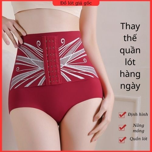 Quần gen bụng cạp cao cài khuy trước, Quần nịt bụng dưới chất liệu su có móc cài trước 40-70kg mã 309